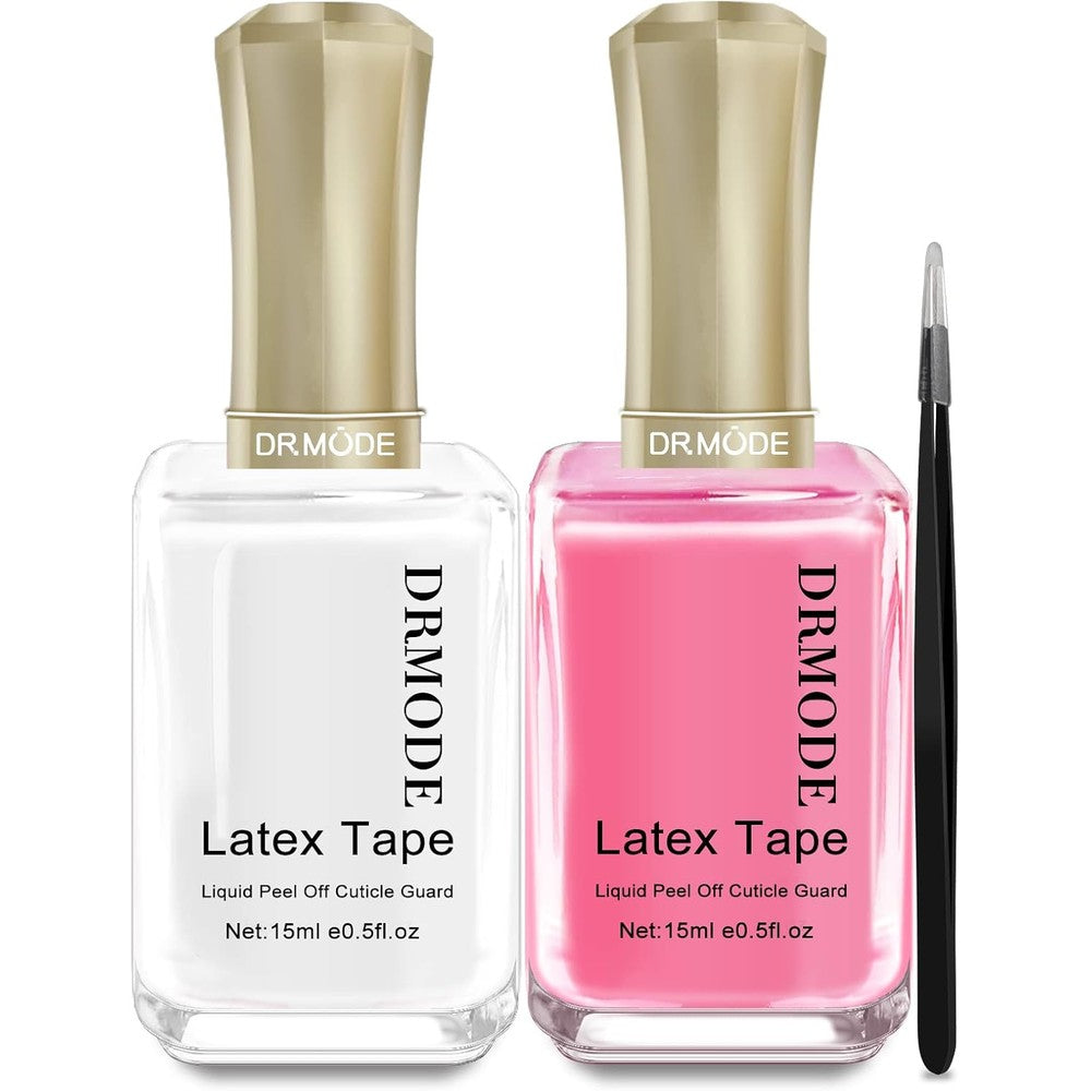 DRMODE Liquid Latex for Nails front view showing pink and white bottles