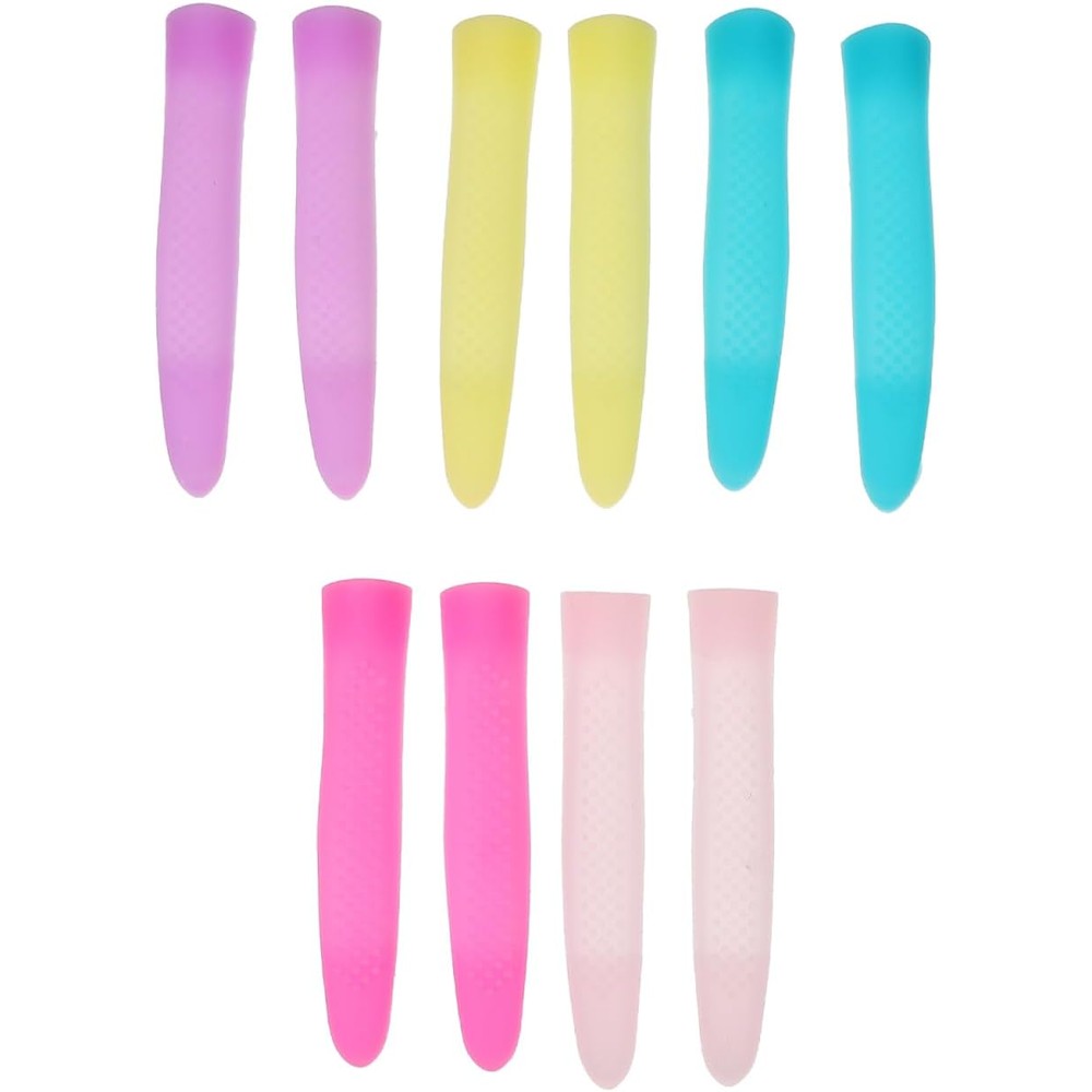 Mipcase anti slip silicone handle covers for nail cuticle scissors front view showing assorted colors
