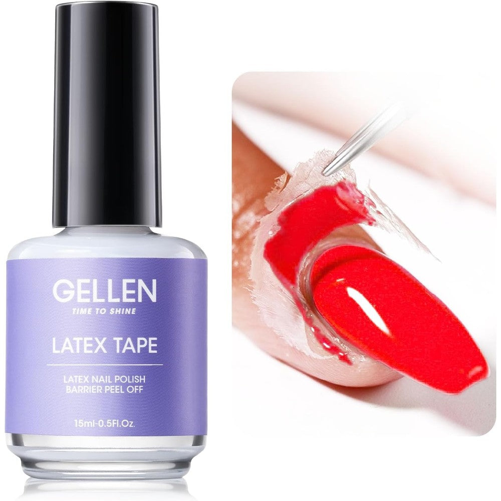 Gellen liquid latex for nails peel off cuticle guard front view bottle