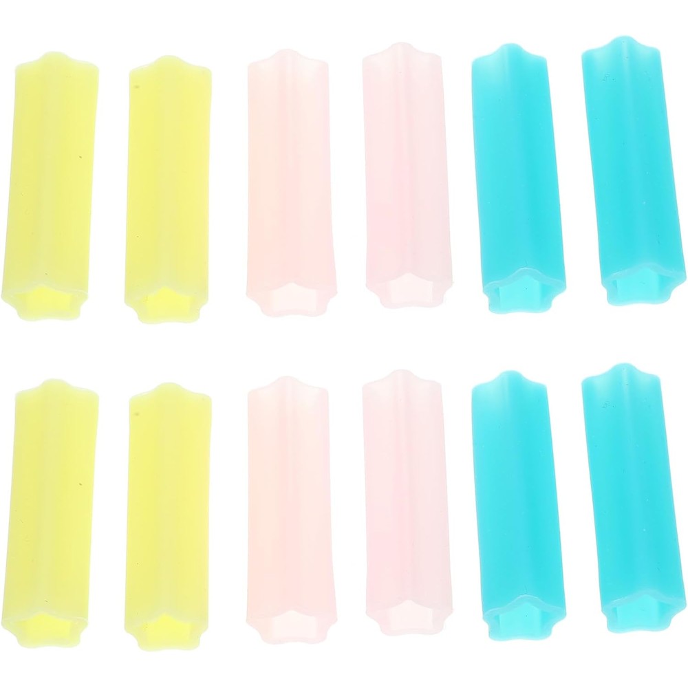 Minkissy Healeved silicone cuticle scissors protective sleeves front view showing colorful non slip nipper covers.