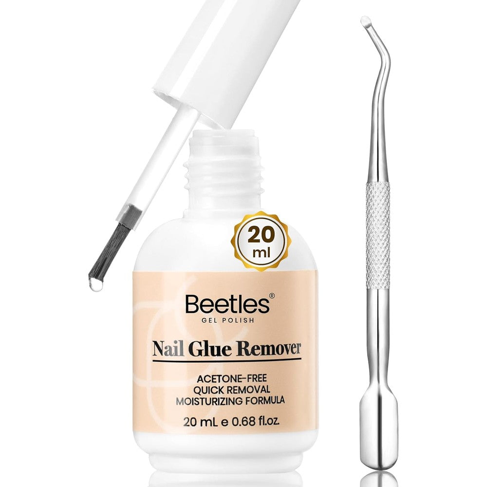 Beetles Gel Polish Nail Glue Remover front view bottle with precision brush