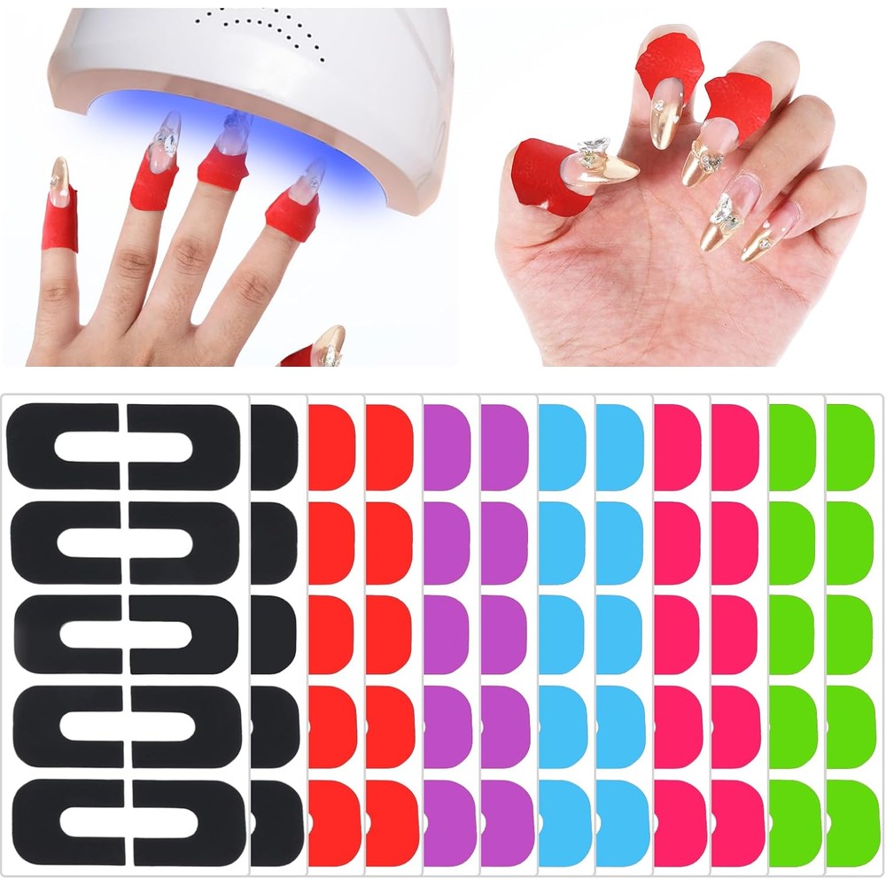 Oruola 120 Pieces Nail Polish Skin Protector front packaging view with multicolor U-shaped cuticle stickers.