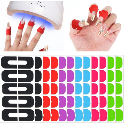 Oruola 120 Pieces Nail Polish Skin Protector front packaging view with multicolor U-shaped cuticle stickers.