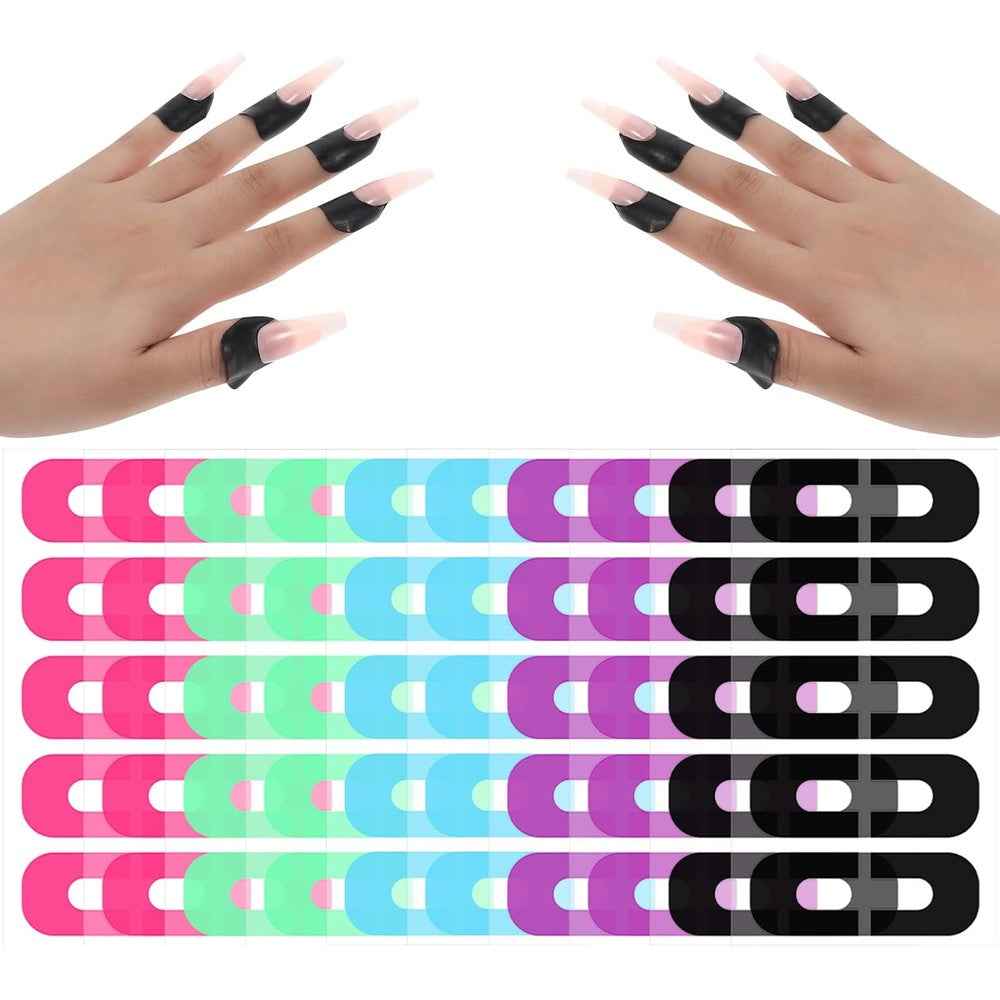 Gjinxi U-shaped nail polish protector front view showing disposable stickers on a sheet