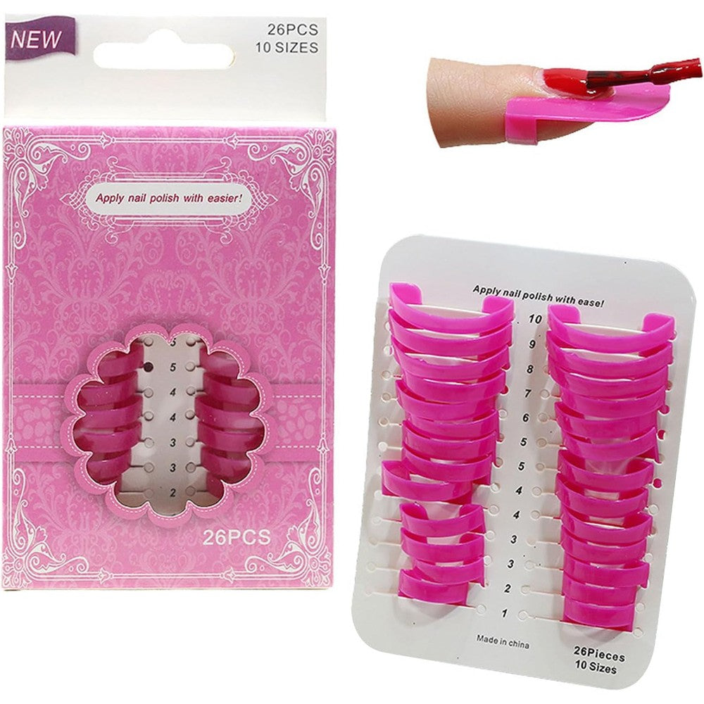 Sasairy nail polish protector kit front view showcasing reusable pink shields