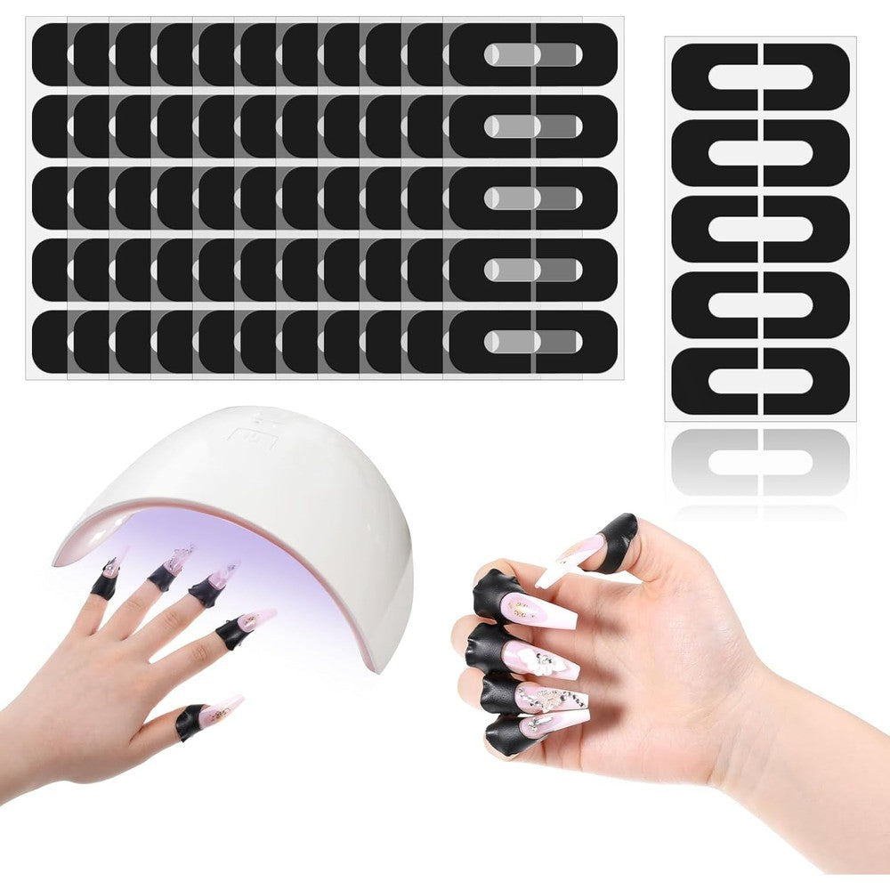 Outus 120 Piece Nail Polish Protector front view showing multi-colored sheets