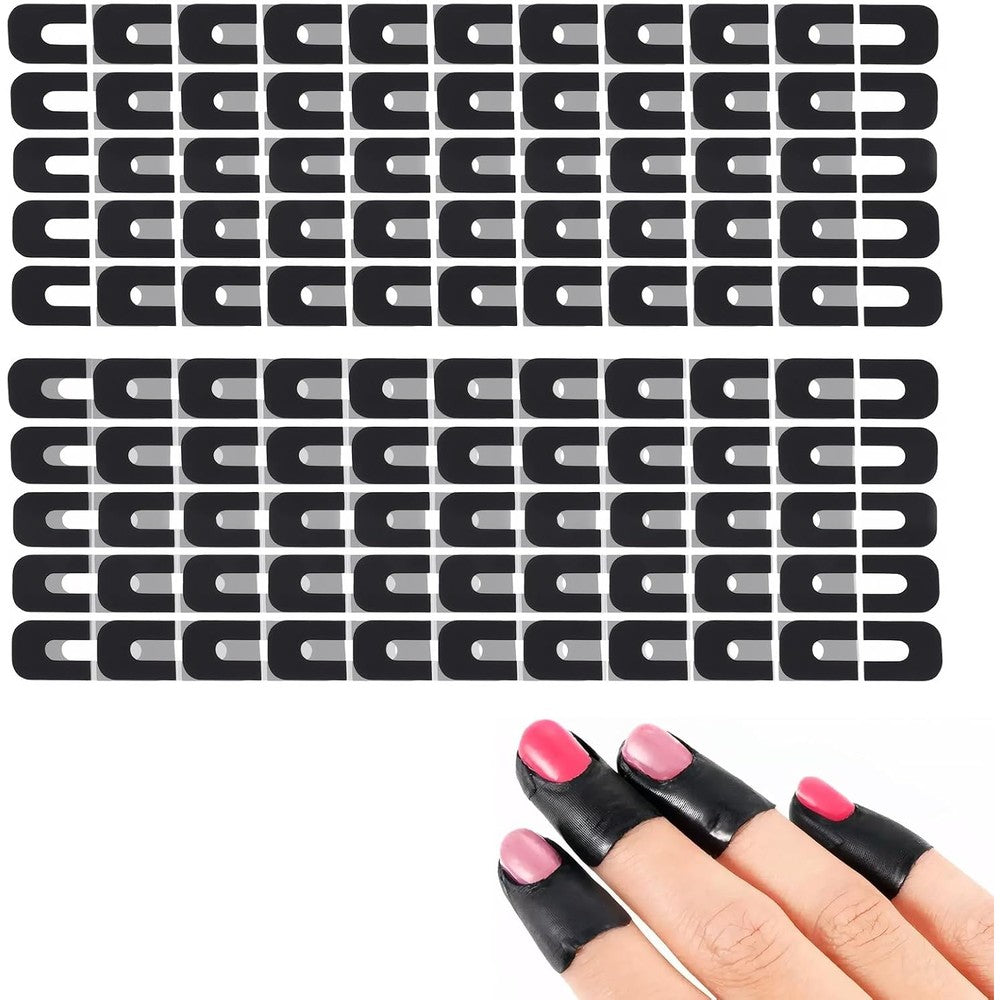 DAWZMR U-shaped nail polish protector front view showing disposable cuticle sticker application.