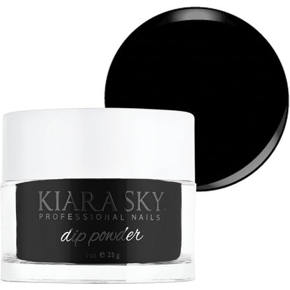 Kiara Sky Dip Powder Black To Black 1 Ounce jar front view