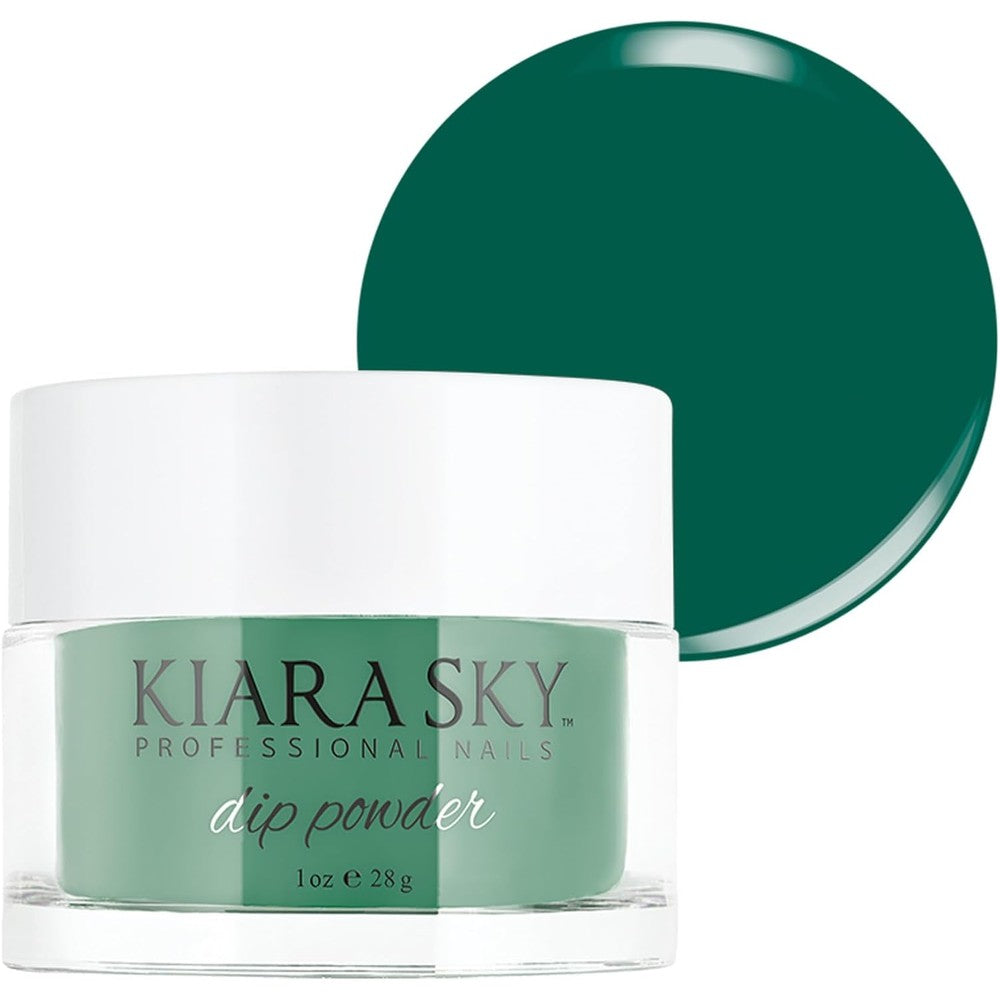 Kiara Sky Dip Powder Pretty Fly emerald green bottle front view