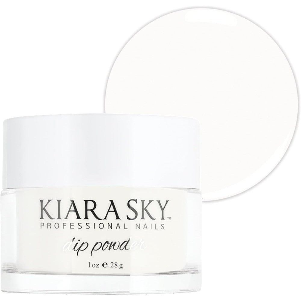 Kiara Sky Dip Powder Milky White 1 Ounce front view