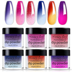 Honey Joy color changing dip powder nail set front view