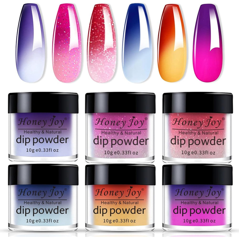 Honey Joy Color Changing Dip Powder Nail Set front view with 6 pots