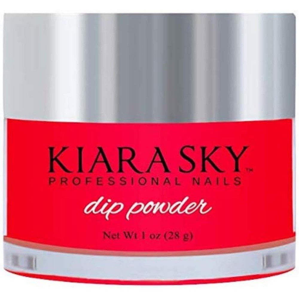 Kiara Sky Glow Collection Red Hot Glo dip powder jar front view