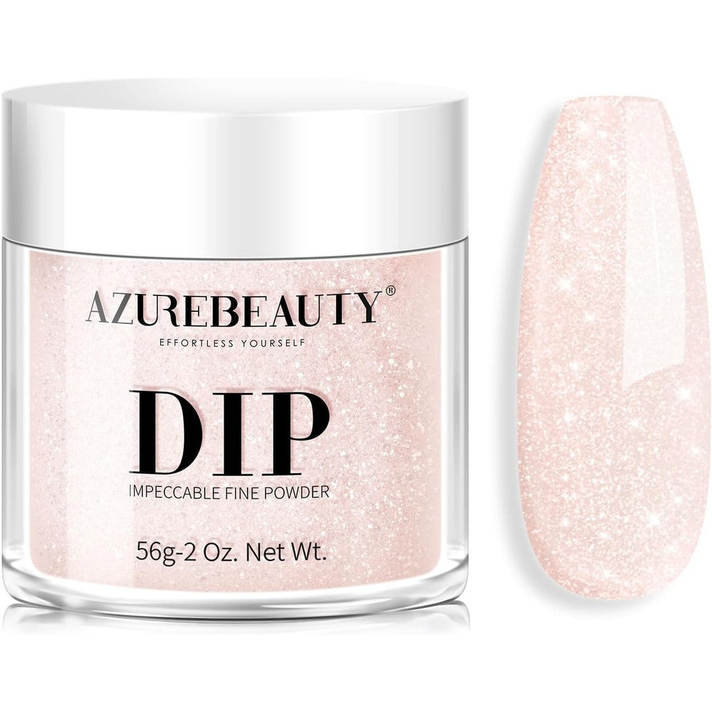 Azurebeauty Peachy Pink Shimmer Dip Powder jar front view