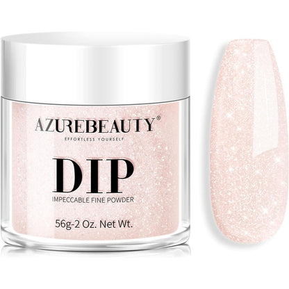 Azurebeauty Peachy Pink Shimmer Dip Powder jar front view