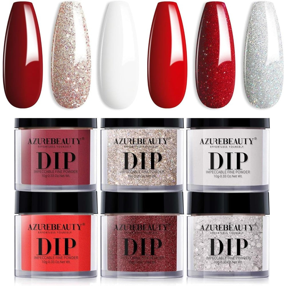 Azurebeauty 6 color dip powder set front view