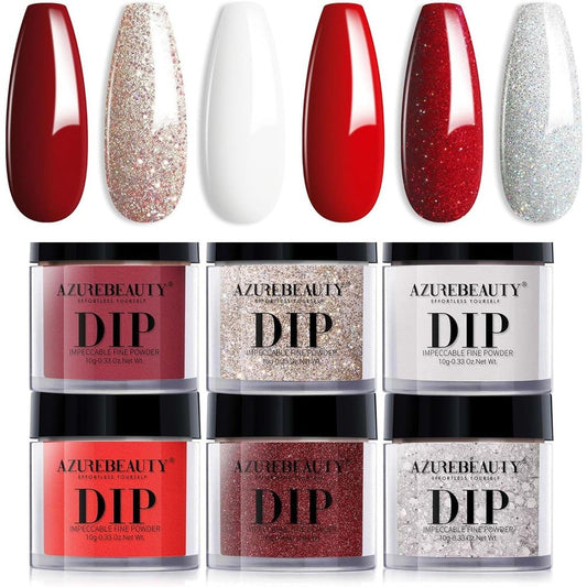 Azurebeauty 6 color dip powder set front view