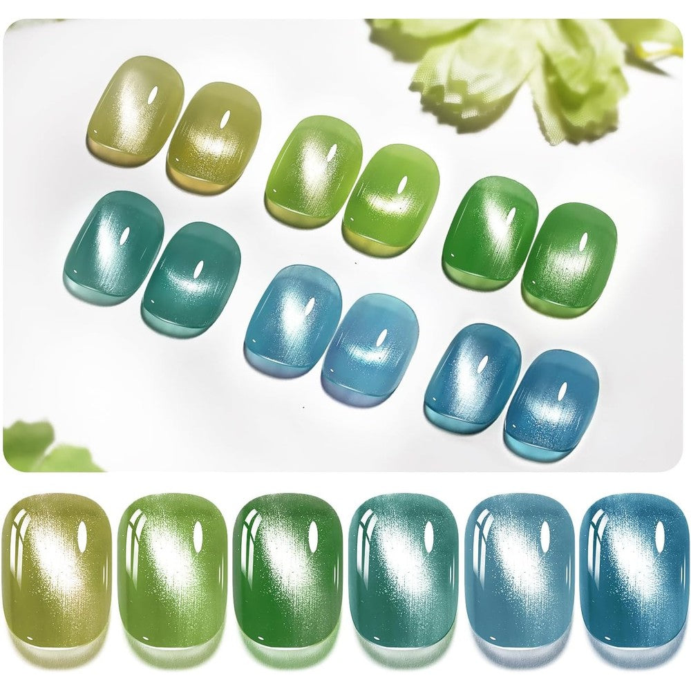 OpenLive 6 Colors Amber Pine Grove Cat Eye Nail Polish set front view