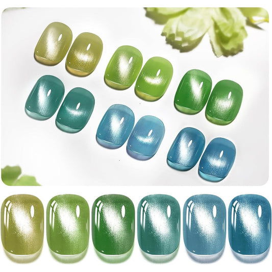 OpenLive 6 Colors Amber Pine Grove Cat Eye Nail Polish set front view