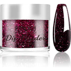 Eodci wine red glitter nail dipping powder jar front view