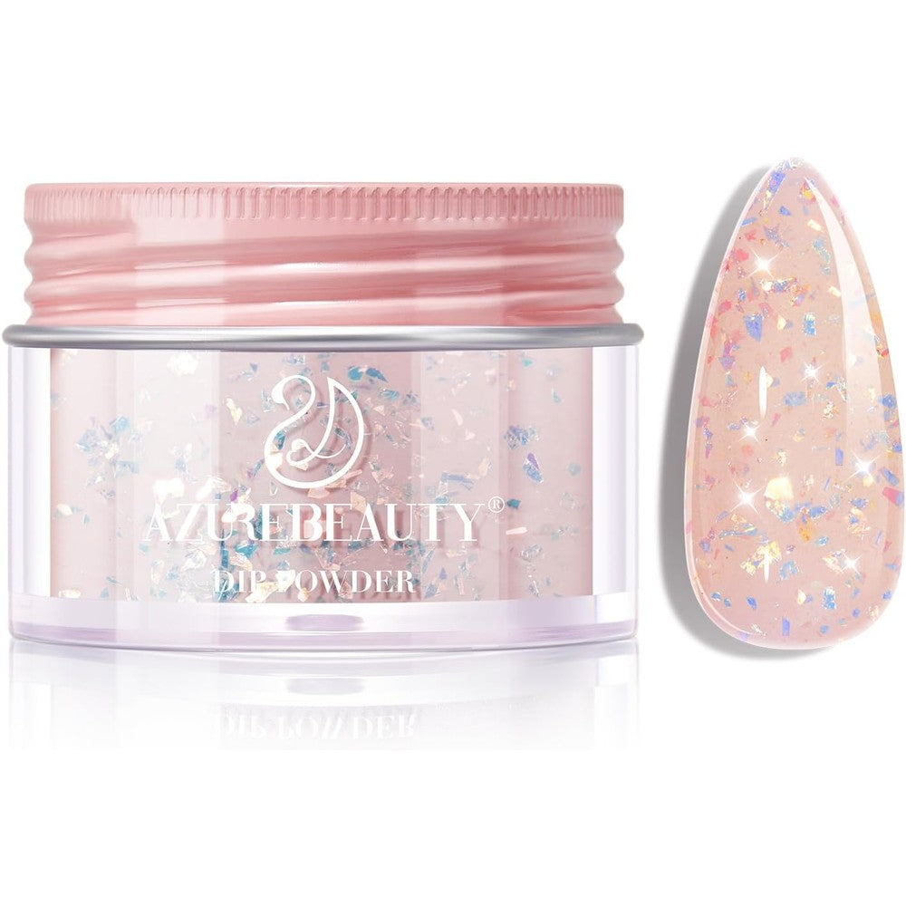 Azurebeauty glitter pink nail dip powder jar front view