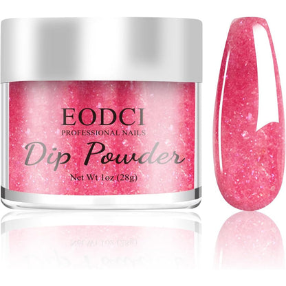 Eodci glitter pink dip powder jar front view