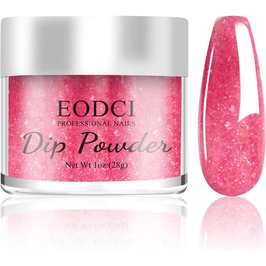 Eodci glitter pink dip powder jar front view