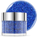 Eodci glitter blue dip powder front view jar packaging