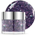 Eodci glitter chameleon dark blue dip powder front jar view