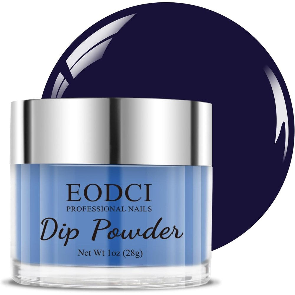 Eodci Nail Art Dip Powder Dark Blue jar front view