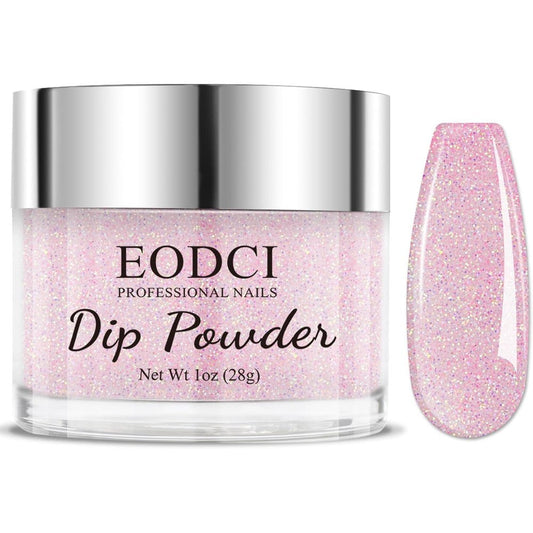 Eodci dip powder glitter pink 28 gram jar front view
