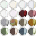 Artdone 16 Jars Chrome Nail Powder Kit front view showcasing the jar collection.