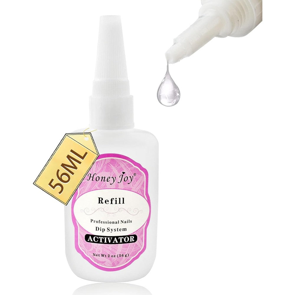 Honey Joy refill dip powder activator liquid front view bottle for salon manicures