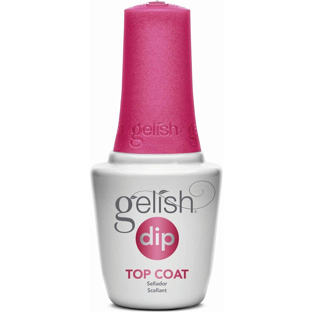 Gelish Dip Top Coat Step 4 bottle front view professional salon nail dipping system liquid sealer