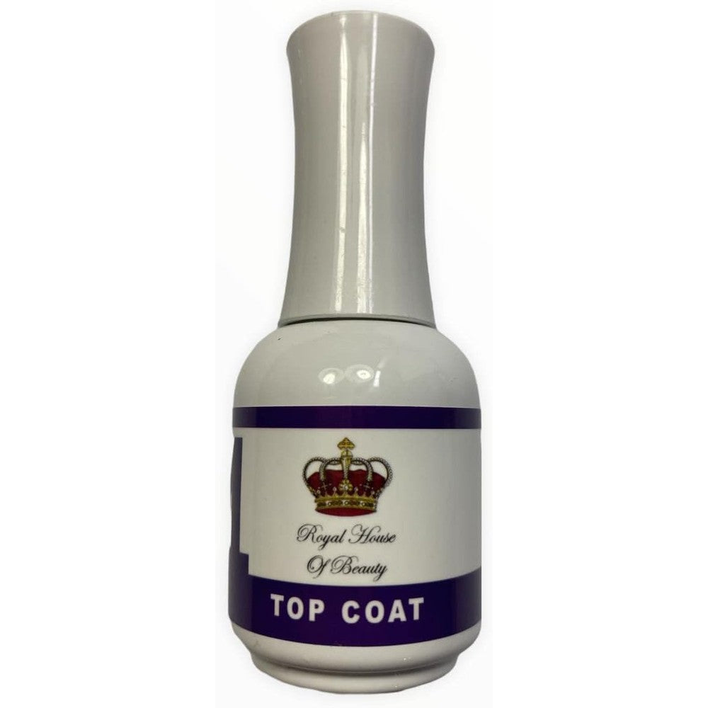 Royal House Of Beauty Glossy Top Coat for dip powder front view professional salon manicure.