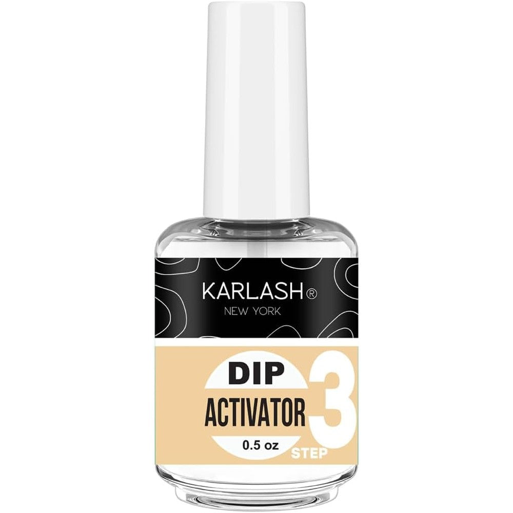 Karlash Gel Base DIP Powder System Step 3 Activator front view bottle for salon professional manicures.