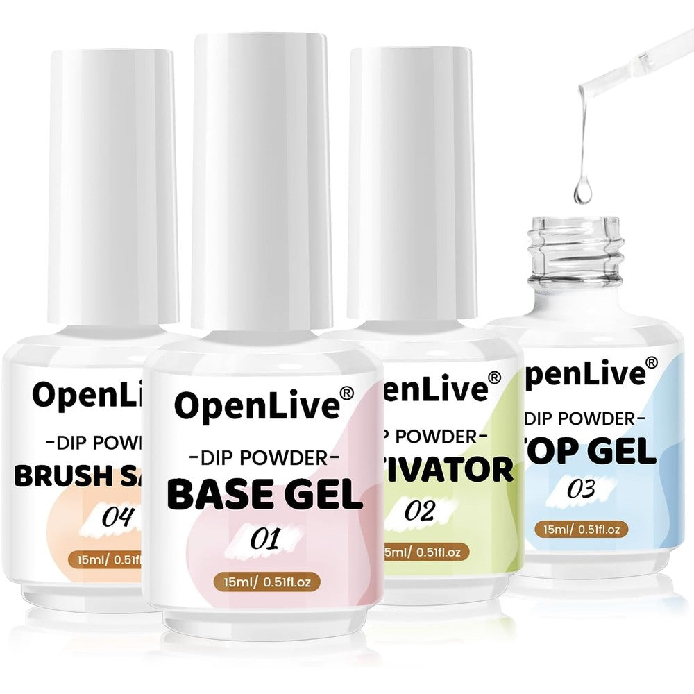 Cre8tion Dipping Powder Liquid Set front view including all 4 steps