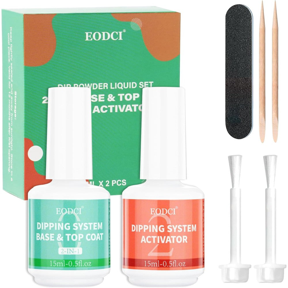 Eodci 2 in 1 Dip Powder Nail Kit front view bottle set