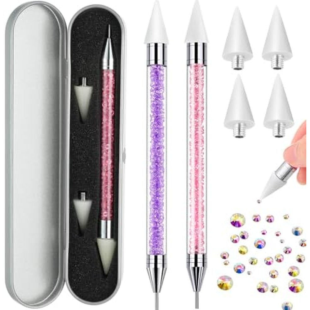 Tatuo rhinestone picker dotting pen dual ended nail art tool front view