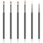 Artdone double ended nail dotting tools kit showing six black pens with varied brush heads.