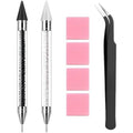Rebelle Beauty Rhinestone Picker Tool Dotting Pen set front view showcasing the dual-ended design and crystal-filled barrel.