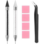 Rebelle Beauty Rhinestone Picker Tool Dotting Pen set front view showcasing the dual-ended design and crystal-filled barrel.