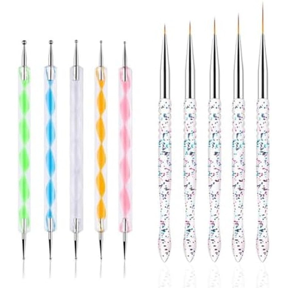Fulinjoy Nail Dotting Tools 10 Piece Kit front view