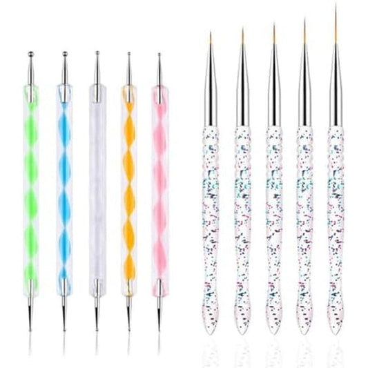 Fulinjoy Nail Dotting Tools 10 Piece Kit front view