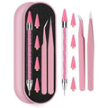 Difenni rhinestone picker tool set front view with pink case