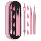 Difenni rhinestone picker tool set front view with pink case