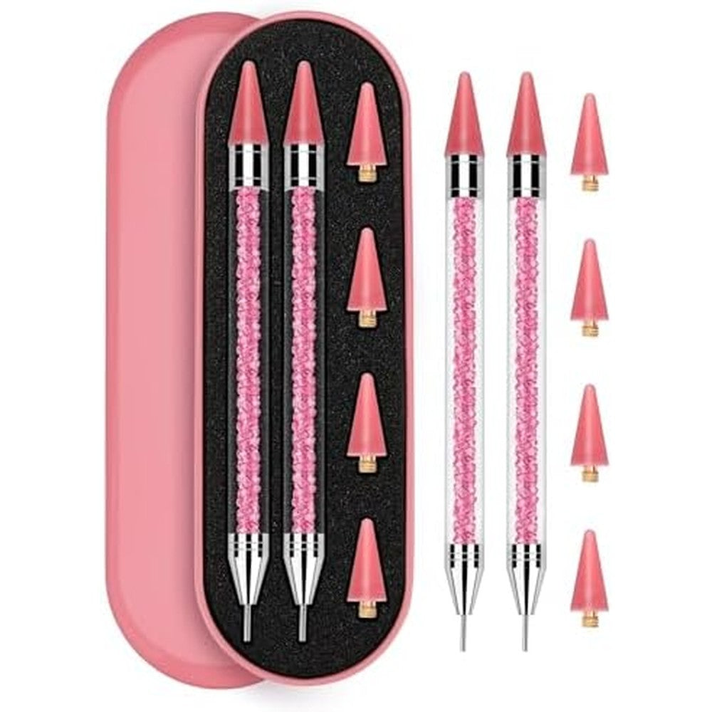 Rolybag rhinestone picker tool set with pink storage case