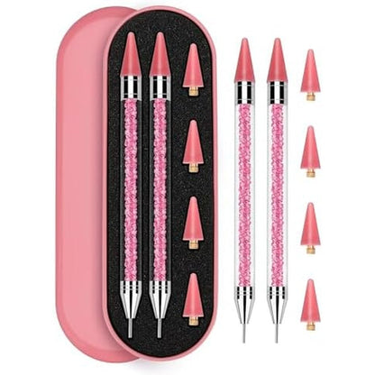 Rolybag rhinestone picker tool set with pink storage case