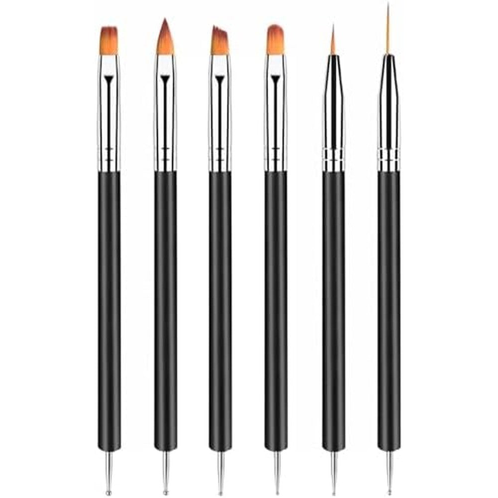 Ypymod 6pcs double-ended nail art brush kit front view