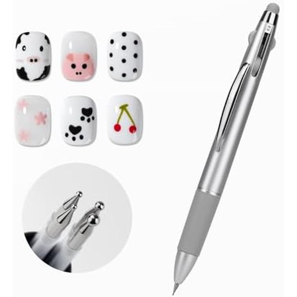 GAOY 4 in 1 nail dotting pen in silver with multiple tip sizes for nail art